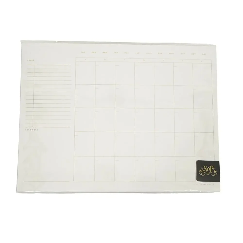 SMITTEN on PAPER Open Dated Desk Calendar in White